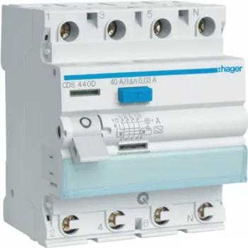 Hager CDS440D - 40 A - 230/400 V - Gris - Blanco - -25 - 40 °C - -55 - 70 °C (CDS440D)