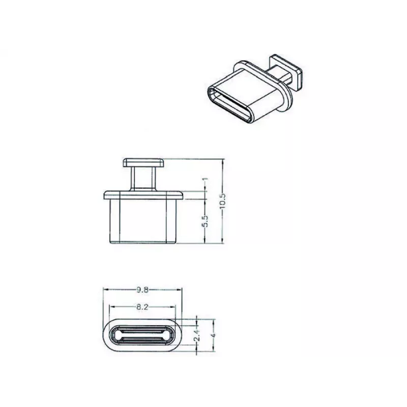 Tapa protectora para conector hembra DeLOCK 64013 USB Type-C negro