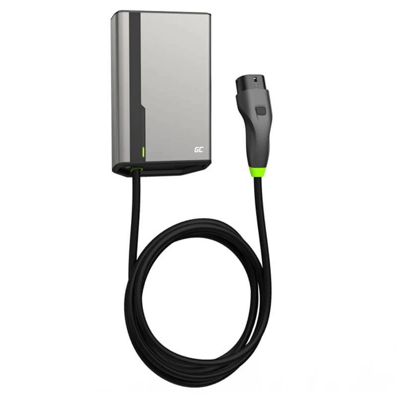 Green Cell HabuDen EVGC021B2250 Wallbox cargador para vehículos eléctricos 22 kW 32A, Type 2, cable de 5 m, NFC, Bluetooth, Wi-Fi, aluminio