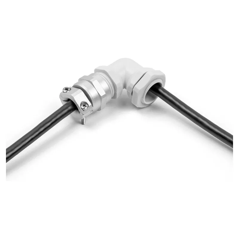 DeLOCK Prensaestopas 90° acodado PG11 gris alivio de tracción