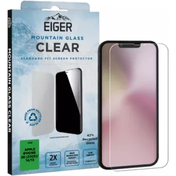Protector de pantalla de cristal templado Eiger Mountain Glass Clear para iPhone SE 2025 / iPhone 14 / iPhone 13 EGSP01024