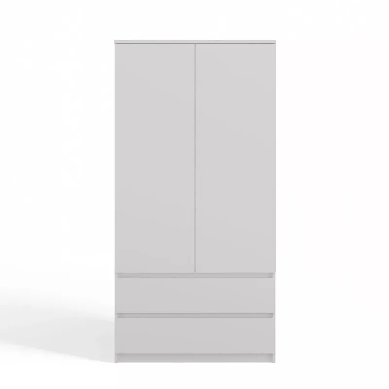 Top E Shop SZAFA MALWA B armario de dormitorio, 5 estantes, 2 puertas, blanco