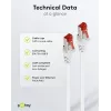 Wentronic Goobay cable de red CAT 6, S/FTP (PiMF), blanco, 3 m – LSZH libre de halógenos, cobre (93507)
