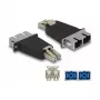 Acoplador híbrido de fibra óptica DeLOCK LC dúplex macho a SC dúplex hembra beige