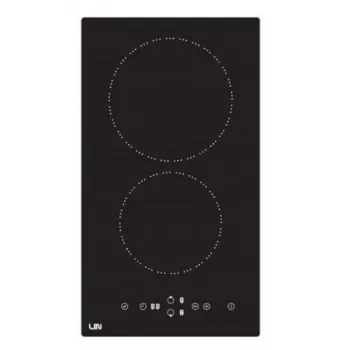 Placa vitrocerámica LIN LC-G3048, empotrable, 4 zonas de cocción, 3000 W, control táctil, superficie de cristal, bloqueo infantil