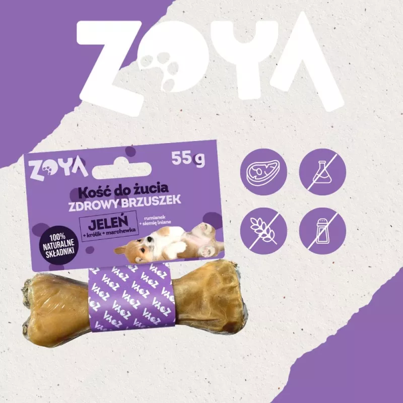 Hueso masticable de ciervo ZOYA - Premios para perros - 55g