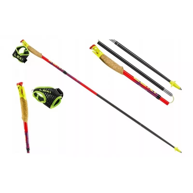 Bastones de trekking Leki TRL Ultratrail FX One 120 cm, rojos