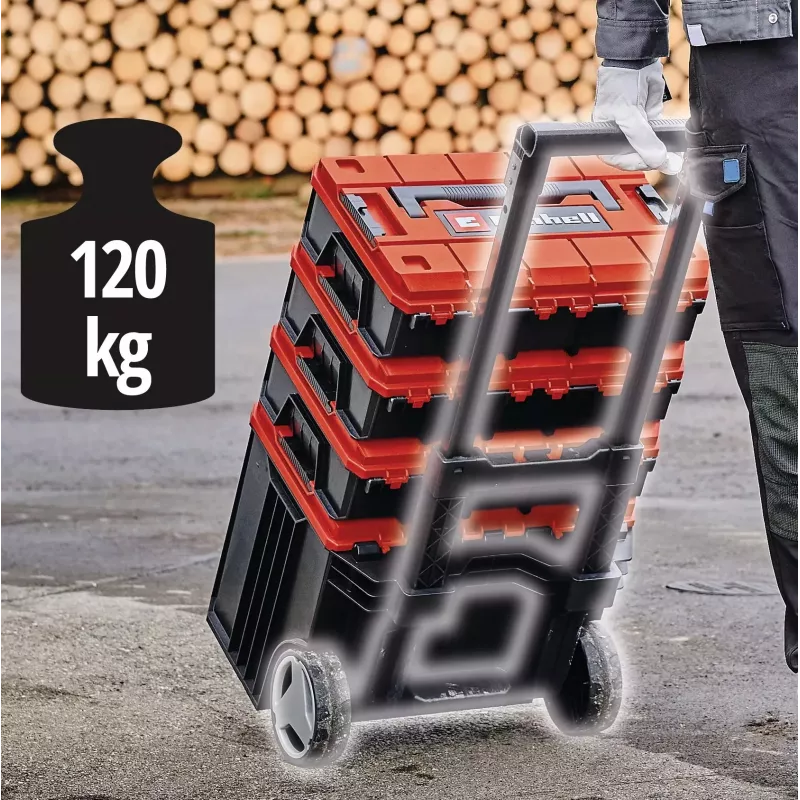 Maletín de herramientas Einhell E-Case Tower negro rojo polipropileno resistente al calor protegido contra salpicaduras