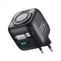 Havit UC250 A-EU cargador de viaje GaN con cable extensible, negro