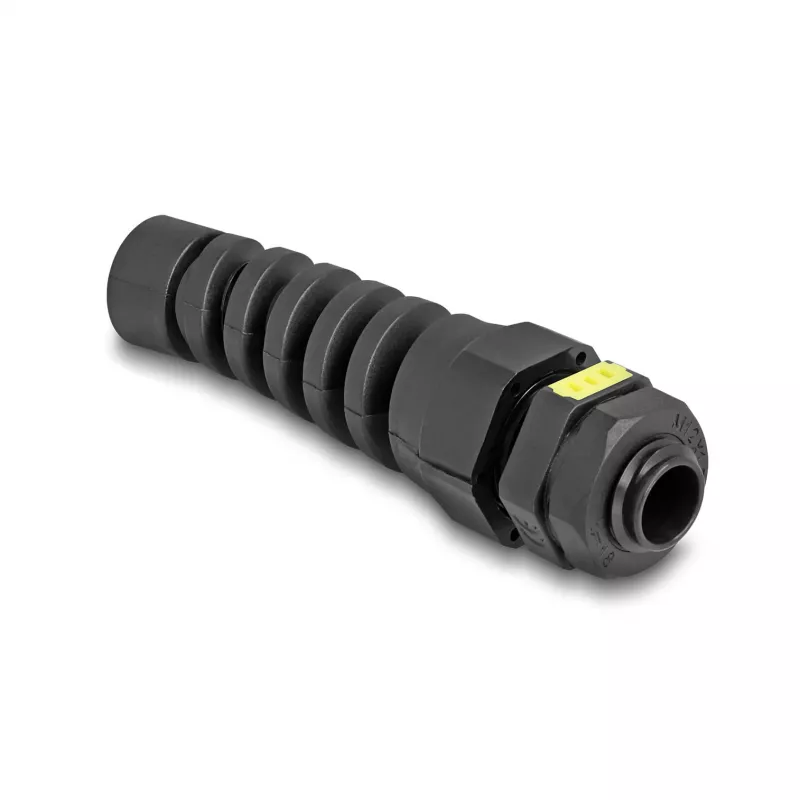 Prensaestopas DeLOCK M12 con ventilación y alivio de tracción IP68 negro 2 uds.