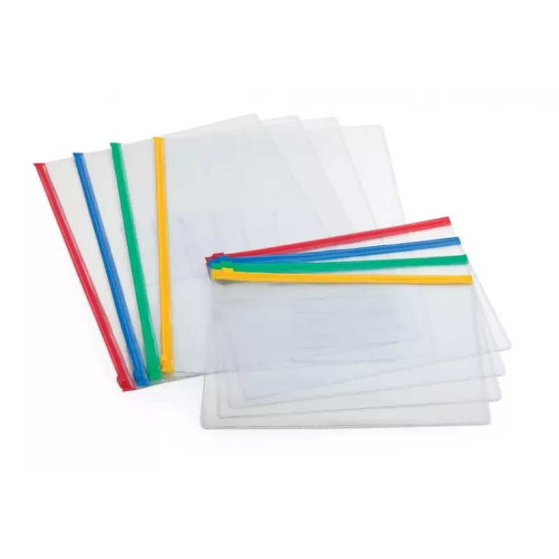 Carpeta Forpus, A4, con varios cierres de cremallera, transparente 0819-001