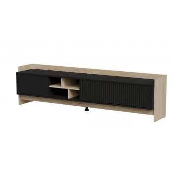 Mueble RTV Cama PORTO 3D 190x38x50 roble/negro