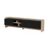 Mueble RTV Cama PORTO 3D 190x38x50 roble/negro