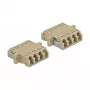 Adaptador de fibra óptica DELOCK LC hembra a LC hembra, beige, pack de 2