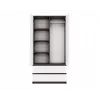 Armario top e shop MALWA SS-90, 90×180×50 cm, marco antracita, puertas batientes blancas, 2 cajones, laminado 16 mm