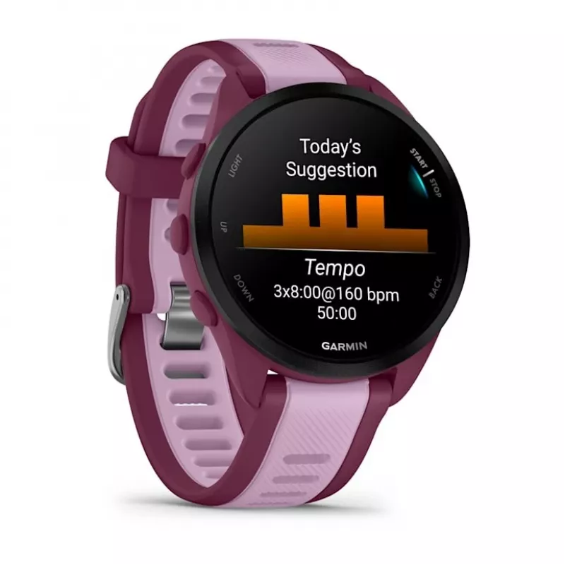 Smartwatch GARMIN Forerunner 165 Music, 43 mm carcasa de polímero, 1,2 inch AMOLED 390x390, GPS/GLONASS/Galileo, 5 ATM, 11 días de autonomía