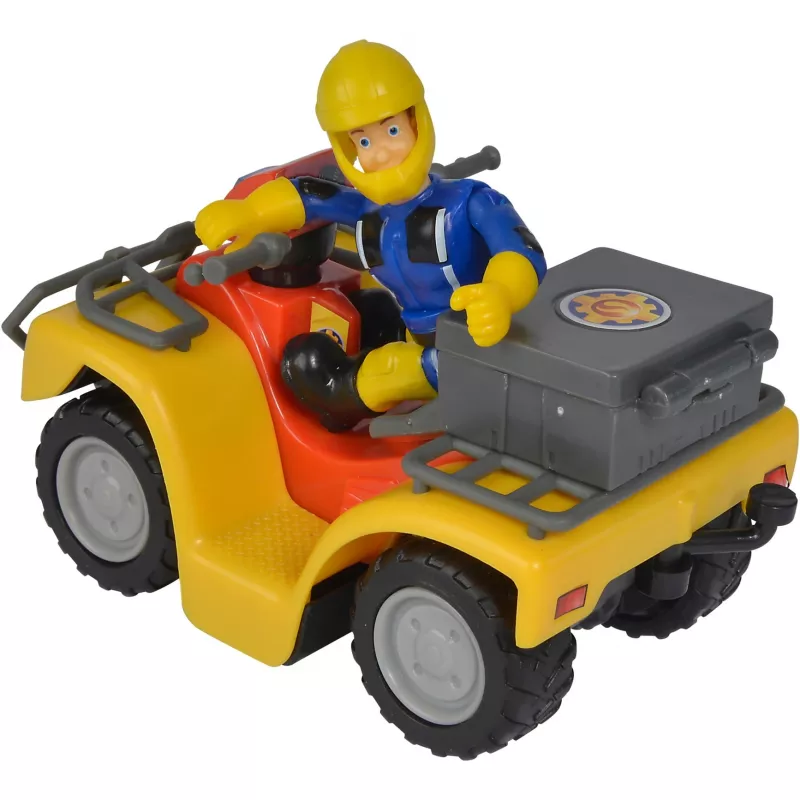 Simba Sam el Bombero quad Mercury con figura, vehículo de juguete