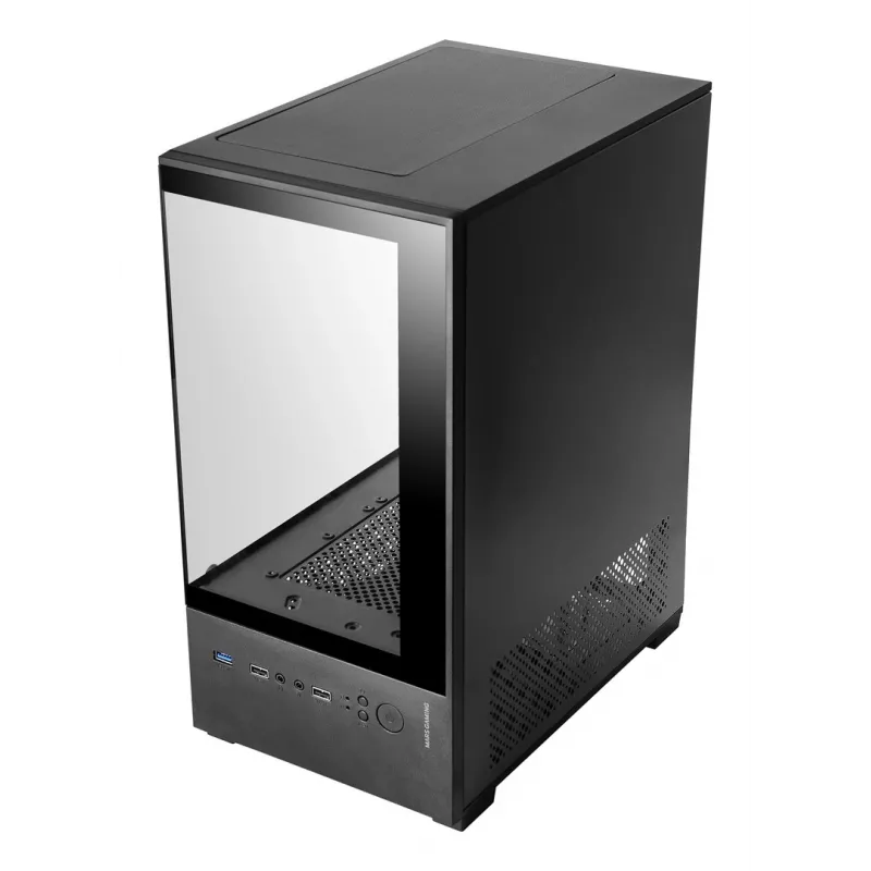 Caja para PC mini torre TACENS Mars Gaming MC-SE2 — Mini-ITX / Micro-ATX, negra, ventana lateral, fuente de alimentación inferior, compatible con 2x2,5