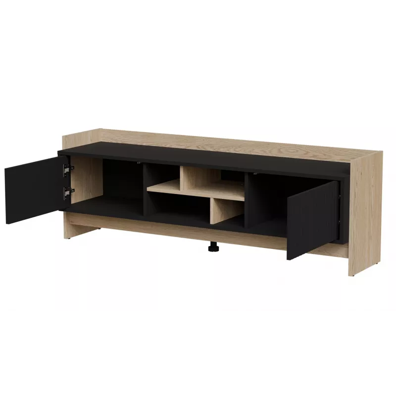 Mueble RTV Cama PORTO 2D 150x38x50 roble/negro