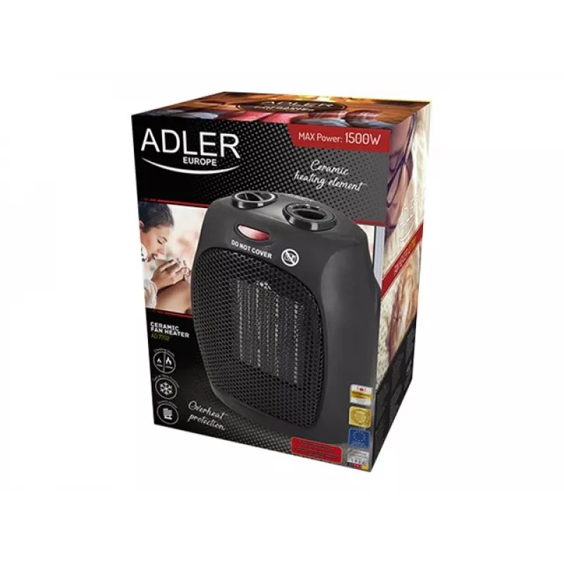 Adler AD 7702 Ventilador-calefactor eléctrico para interior Acero inoxidable 1500 W