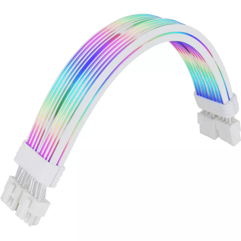 Thermaltake Tt Mod ARGB Snow Cable, 8 pines, 300 mm, blanco