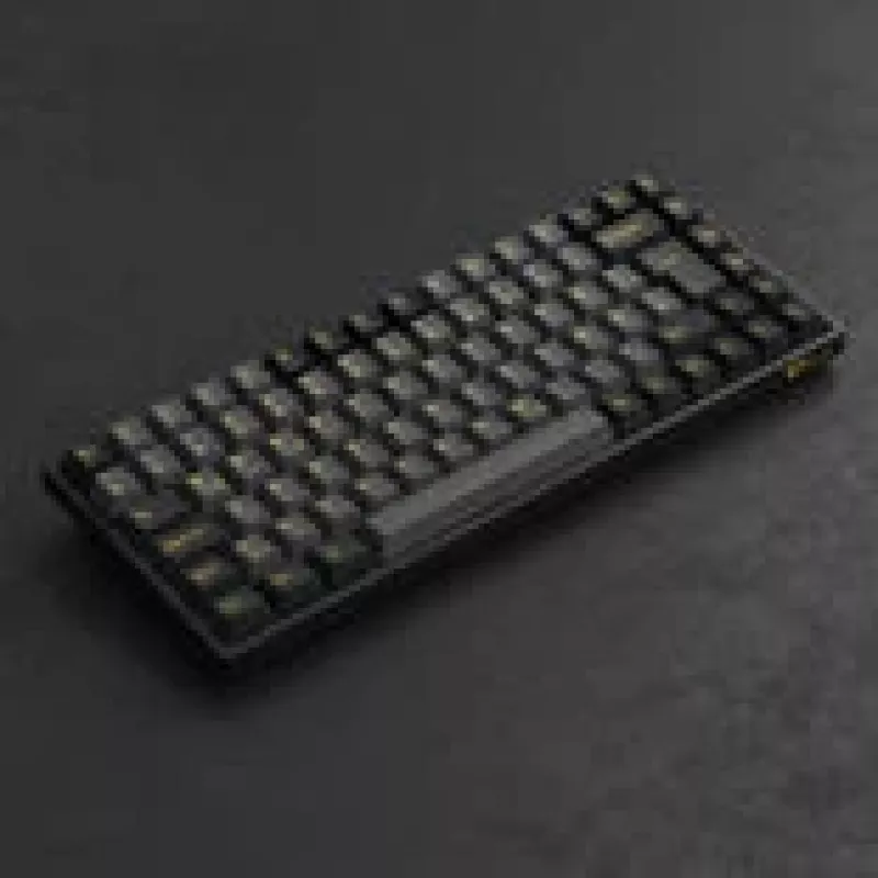 Teclado mecánico gaming AKKO Negro y Oro 3084B Plus, 84 teclas, interruptores Akko V3 Cream Yellow, iluminación RGB