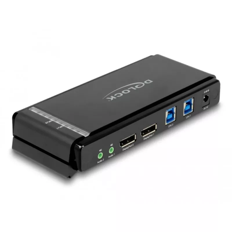 Conmutador KVM DeLOCK DisplayPort 1.4 8K 60Hz USB Audio