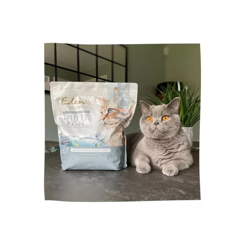 EDEN Pescado blanco con caviar de arenque - Alimento seco para gatos - 1,5 kg