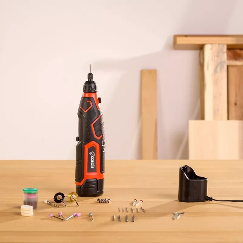 Amoladora eléctrica a batería con accesorios 12 V CASALS CMG1205BC
