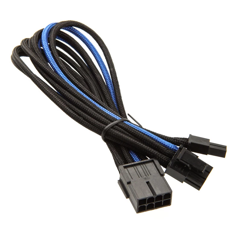 Cable SilverStone PCI-8 pines a PCIe-6+2 pines, 250 mm – negro/azul