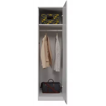 Armario ropero Top e Shop SD-50 BI con 5 baldas, 1 puerta, marco blanco