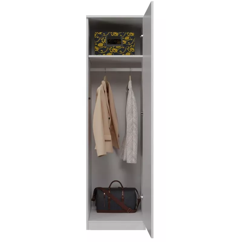 Armario ropero Top e Shop SD-50 BI con 5 baldas, 1 puerta, marco blanco