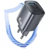 Cargador T66 45W CC290 GaN carga rápida plateado