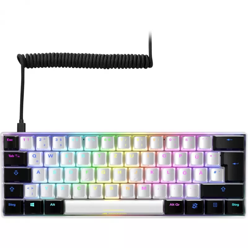 SKILLER SGK50 S4, teclado gaming blanco/negro, distribución PT, Kailh Red