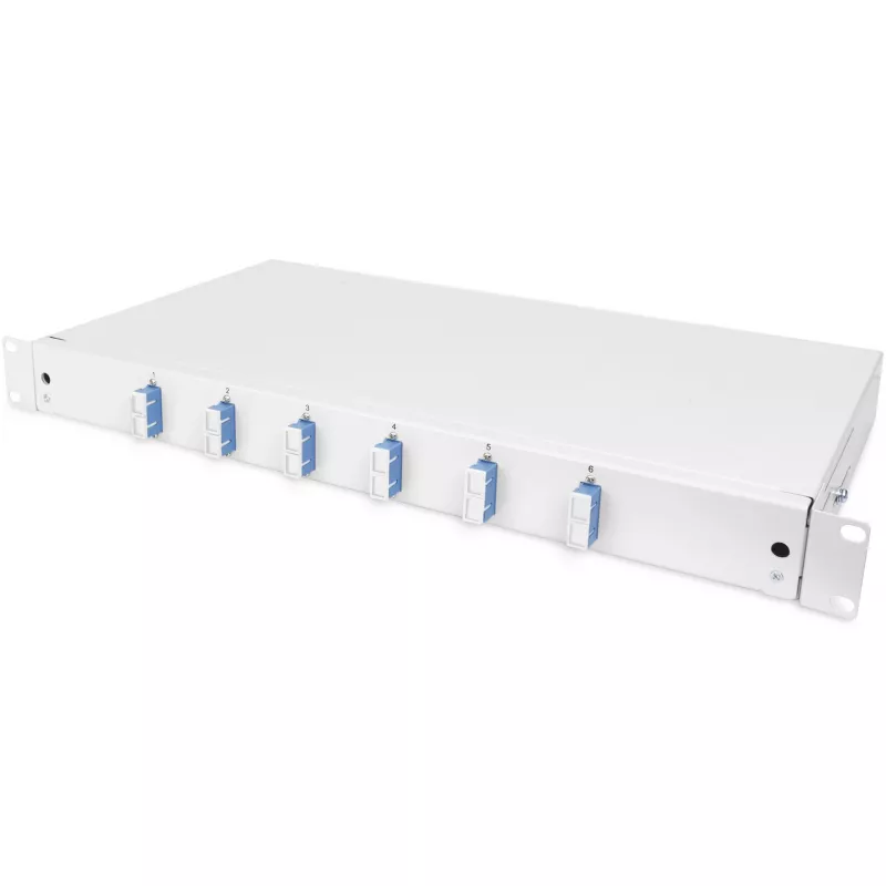 Digitus DN-96320/9 caja de empalmes de fibra óptica, 1U, equipada, 6x SC Duplex, OS2, gris