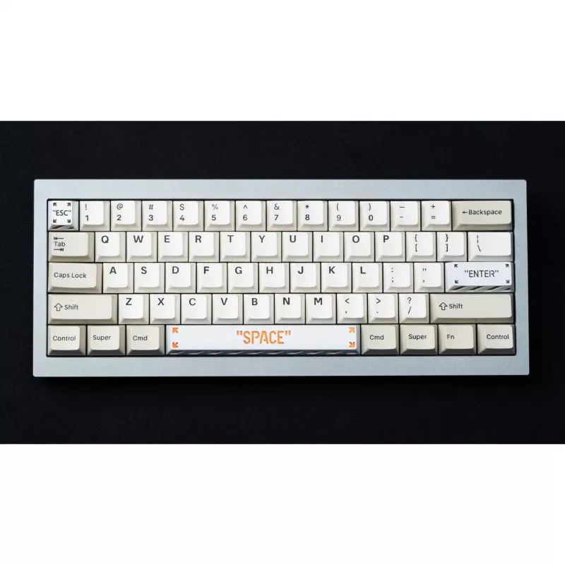 Enter Aluminum Alloy Artisan Keycap, Tecla blanca/naranja