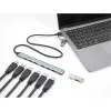 Delock 64273 hub USB delgado de 7 puertos, USB Type-C o Type-A a 1x USB 5 Gbps Type-A + 6x USB 2.0 Type-A