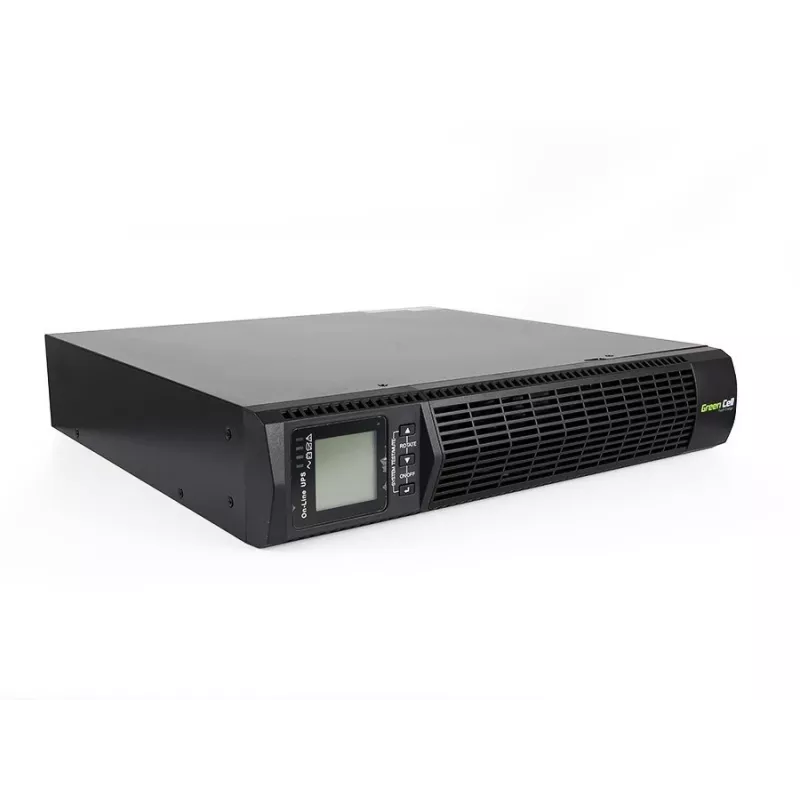 Sistema de alimentación ininterrumpida Green Cell UPS13 — SAI online de doble conversión, 1000 VA / 900 W, onda senoidal pura, 6 salidas AC, LCD, 2 baterías de 12V 9Ah
