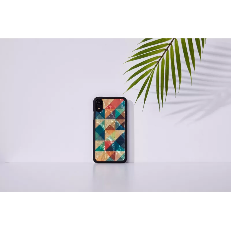 Funda para smartphone iKins para iPhone XR — funda protectora Mosaic negra
