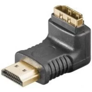 Wentronic Goobay Adaptador en ángulo HDMI™, conector macho HDMI estándar (Type A), Negro - conector macho HDMI™ A > conector hembra HDMI™ A (51727)