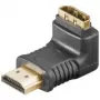 Wentronic Goobay Adaptador en ángulo HDMI™, conector macho HDMI estándar (Type A), Negro - conector macho HDMI™ A > conector hembra HDMI™ A (51727)