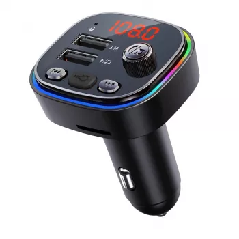Transmisor FM VAKOSS TC-B439K Bluetooth USB, 87,5–108 MHz, reproducción microSD/USB, salida 5V/3,1A, indicador RGB
