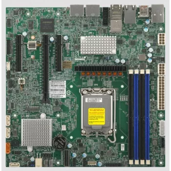 Placa base Supermicro X14SAZ-TLN4F, socket 1851, chipset Intel, Micro-ATX, 4x DIMM DDR5, hasta 256 GB, 2x 2,5 Gb LAN, IPMI