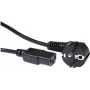 Cable de alimentación ACT conector CEE 7/7 (acodado) - C13 negro 10 m