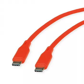 Cable USB 2.0 ROLINE C-C ST/ST silicona 60W 1m naranja - cable - Digital/Datos (11.02.9124)
