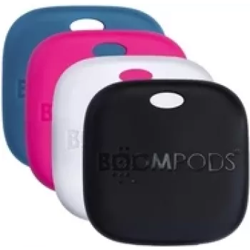 Etiquetas recargables Boompods Boomtag Rechargeable 4 uds. — set de 4 unidades en negro, azul, blanco, rosa