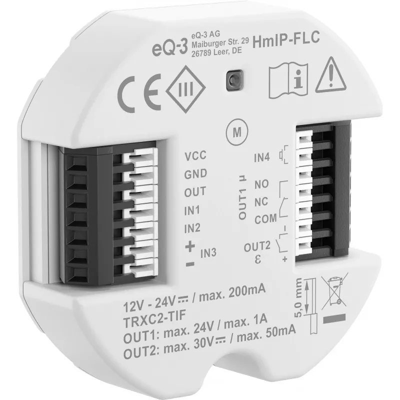 eQ-3 AG Homematic IP HmIP-FLC, mando a distancia, blanco, IP20, -5 - 40 °C, 52 mm, 15 mm