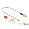 Cable coaxial DeLOCK 89831 0,2 m RP-SMA conector hembra gris