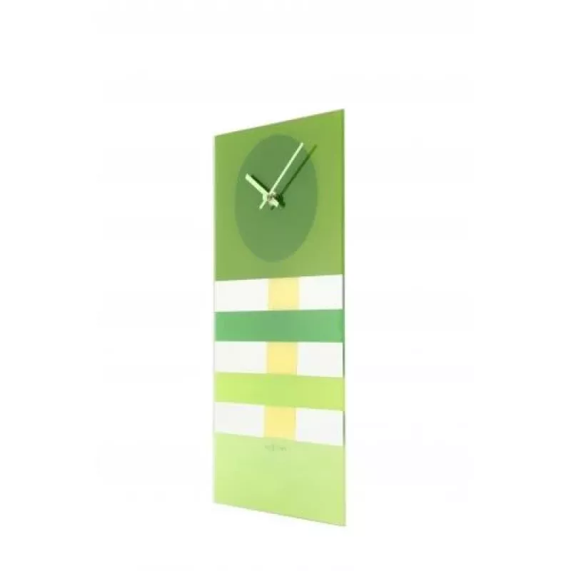 NeXtime Reloj de pared 2855gn Bold Stripes, 19 x 38 cm, pared, verde