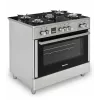 Cocina de gas y eléctrica de pie Ravanson KWGE-K90, 5 zonas de cocción, 90 cm, inox
